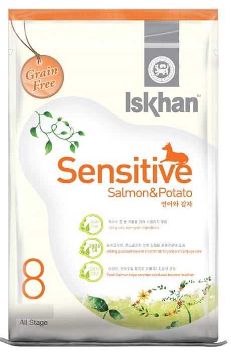 6公斤 Iskhan Grain Free Salmon Sensitive 無穀物三文魚腸胃全犬糧 (內有獨立包裝 300克x20包) (#8) 韓國製造 (到期日: 4-2024)